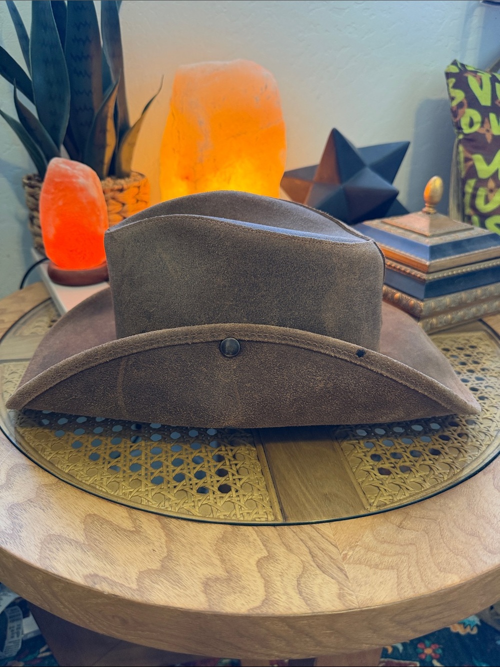Minnetonka Brown Suede Men's Western Cowboy Hat - Picture 3 of 9